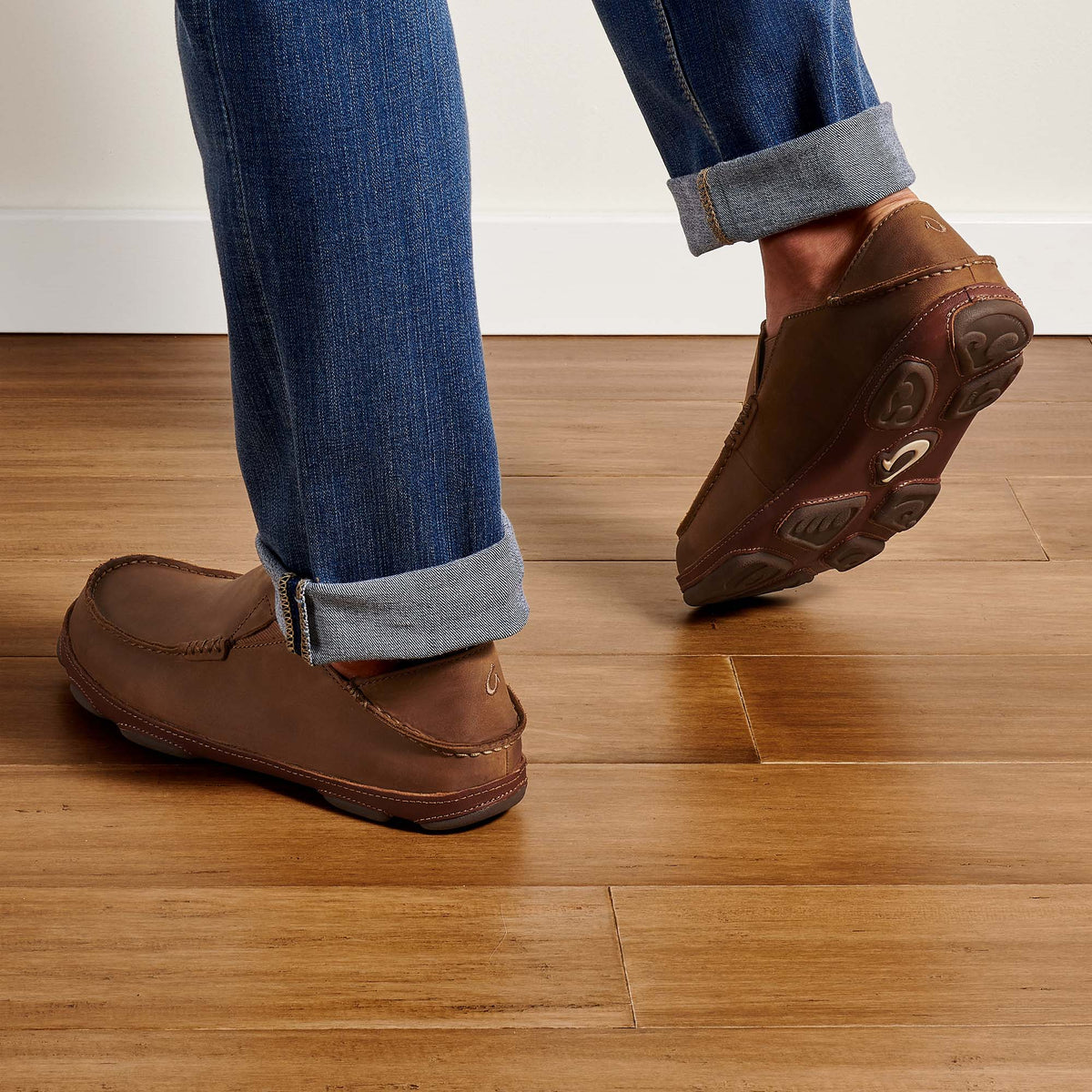 Moloā Men's Leather Slip On Shoes - Ray / Toffee