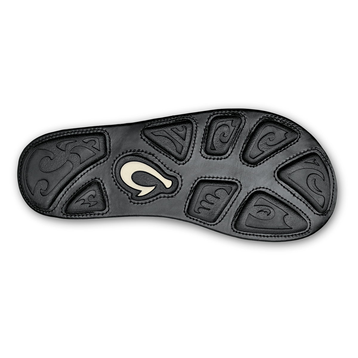 OluKai Mea Ola - Black | Men's Leather Beach Sandals
