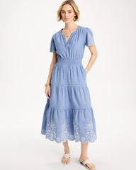 Chico's For Sale - Chambray Embroidered Dress