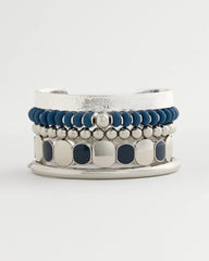 Chico's / Navy Round Stretch Bracelet