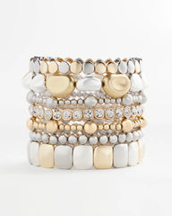 Chico's For Sale - Silver & Gold Tone Round Stretch Bracelet