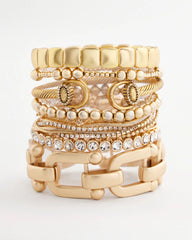 Chico's Outlet - Golden Matte Square Stretch Bracelet