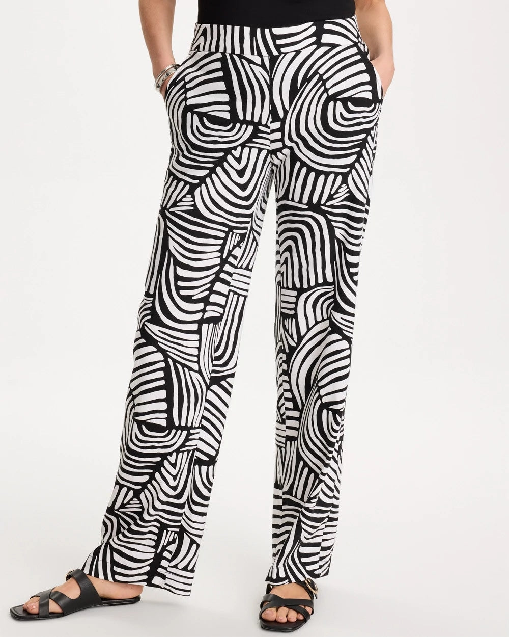 Chico's / Geo Pull-On Wide-Leg Linen Pants
