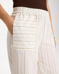 Chico's On Sale - Pinstriped Linen-Cotton Crop Pant