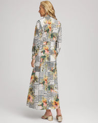 Chico's Discount - Artisanal Floral Print Maxi Shirtdress