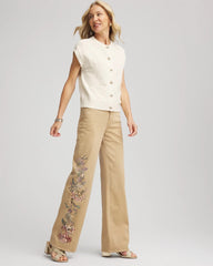 Chico's Sale - Embroidered High-Rise Wide-Leg Jeans