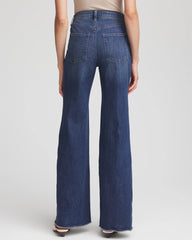 Chico's / Embellished Frayed Flared-Leg Jeans
