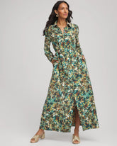 Chico's Outlet - Printed Long-Sleeved Shirtdress