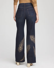 Chico's For Sale - Embellished High-Rise Wide-Leg Jeans