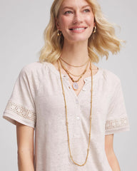 Chico's On Sale - Long Goldtone Seed Bead Necklace