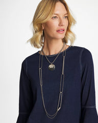 Chico's Sale - Short Silver Ball Chain Pendant