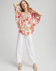 Chico's US - Floral Braided Batwing Blouse