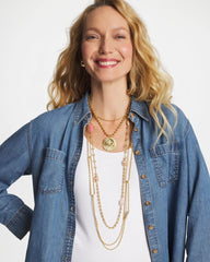 Chico's Sale - Pink Accent Long Single Strand Necklace