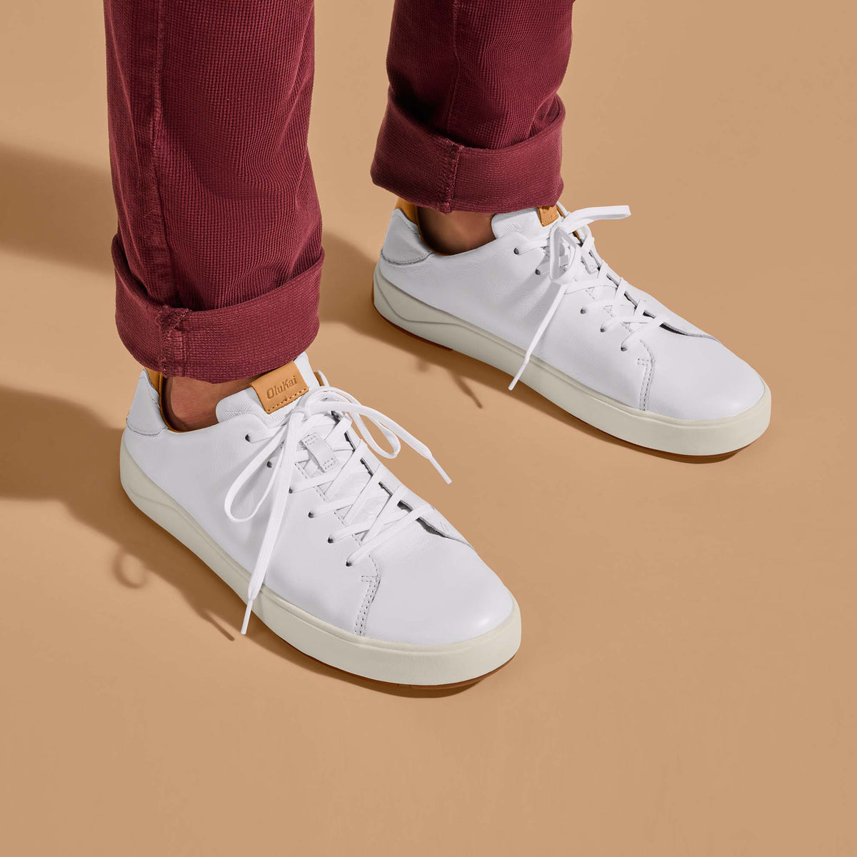 Lae‘ahi Lī ‘Ili Men's Leather Sneakers - Bright White