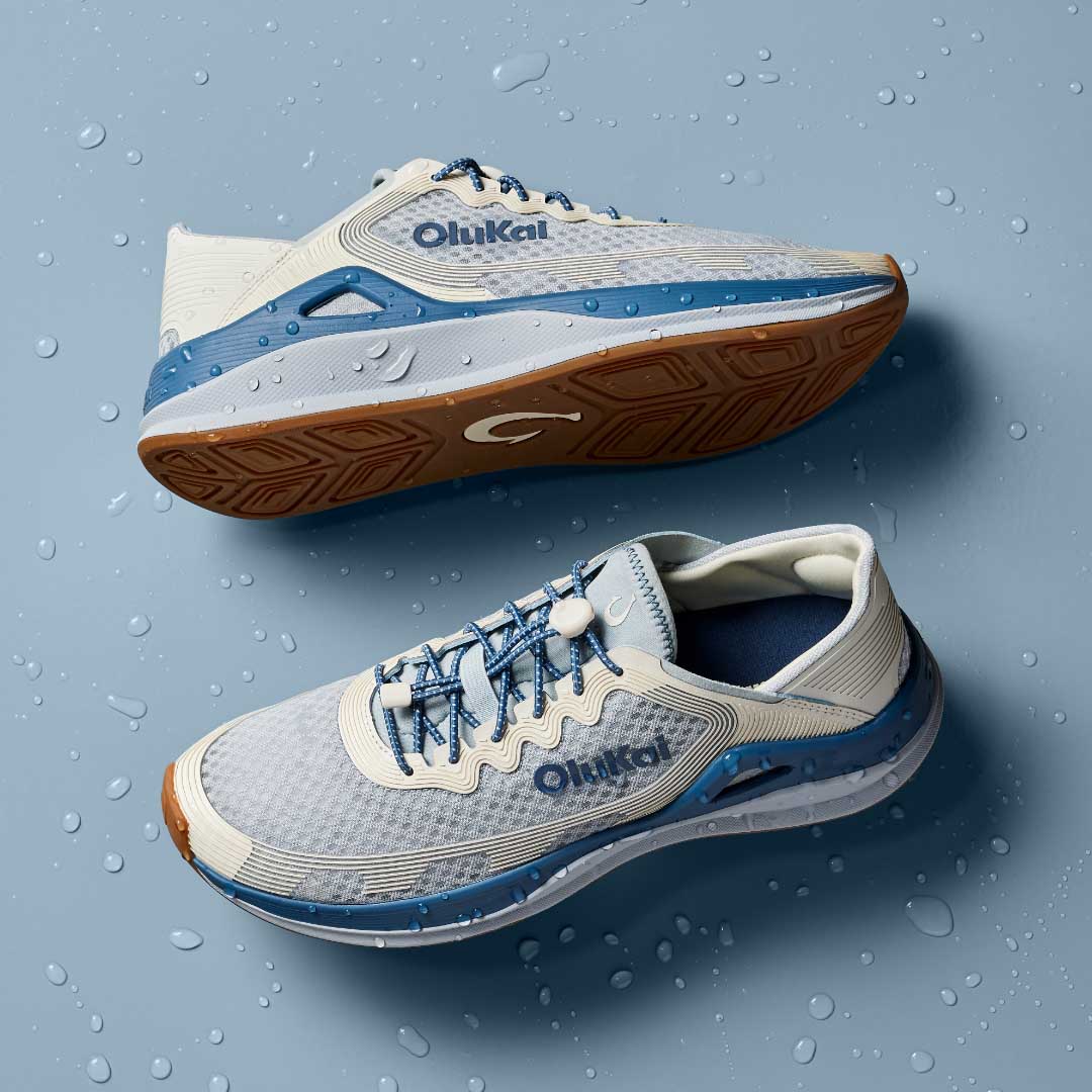 ‘Ahi Men’s Water Boat Shoes - Blue Pearl / White Sand
