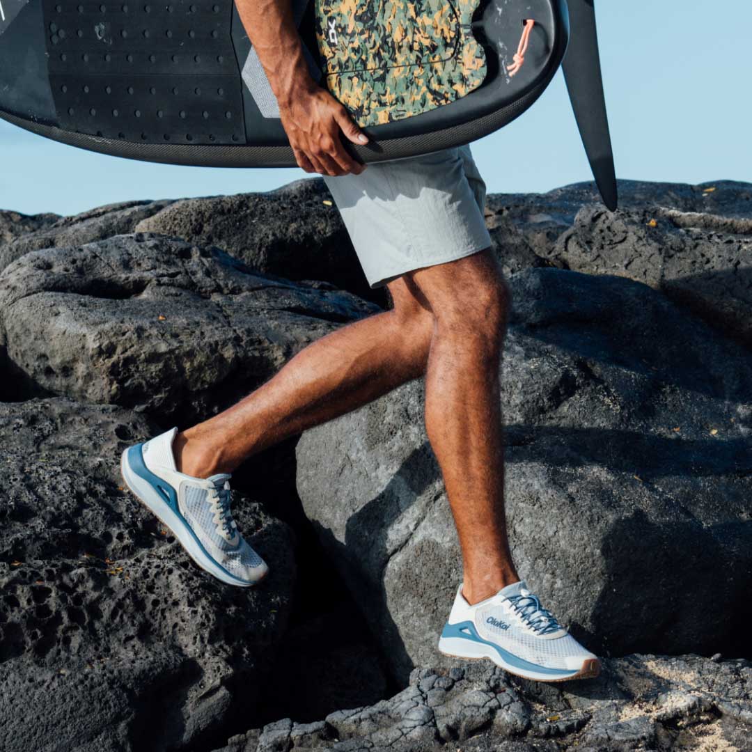 ‘Ahi Men’s Water Boat Shoes - Blue Pearl / White Sand