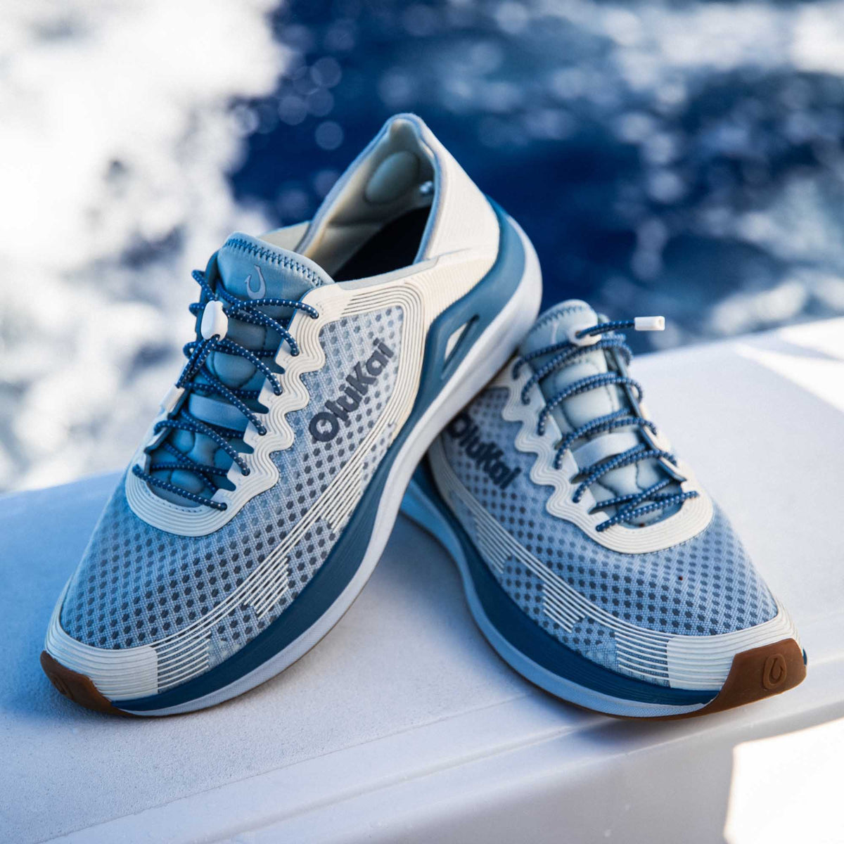 ‘Ahi Men’s Water Boat Shoes - Blue Pearl / White Sand
