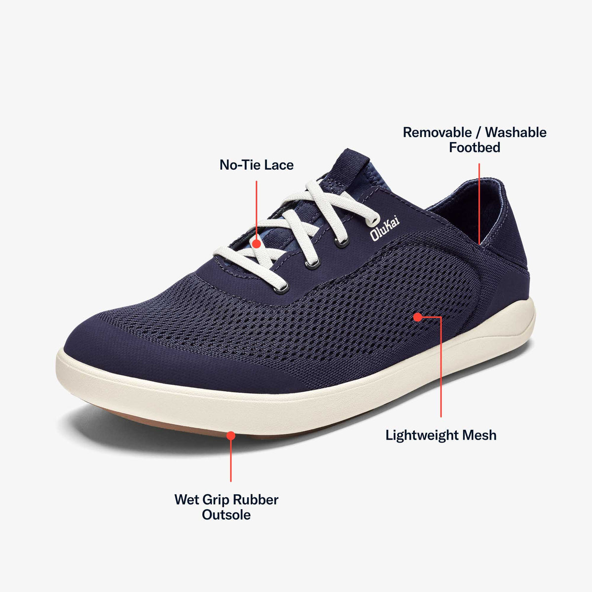Moku Pae Men's Boat Shoes - Trench Blue / Off White
