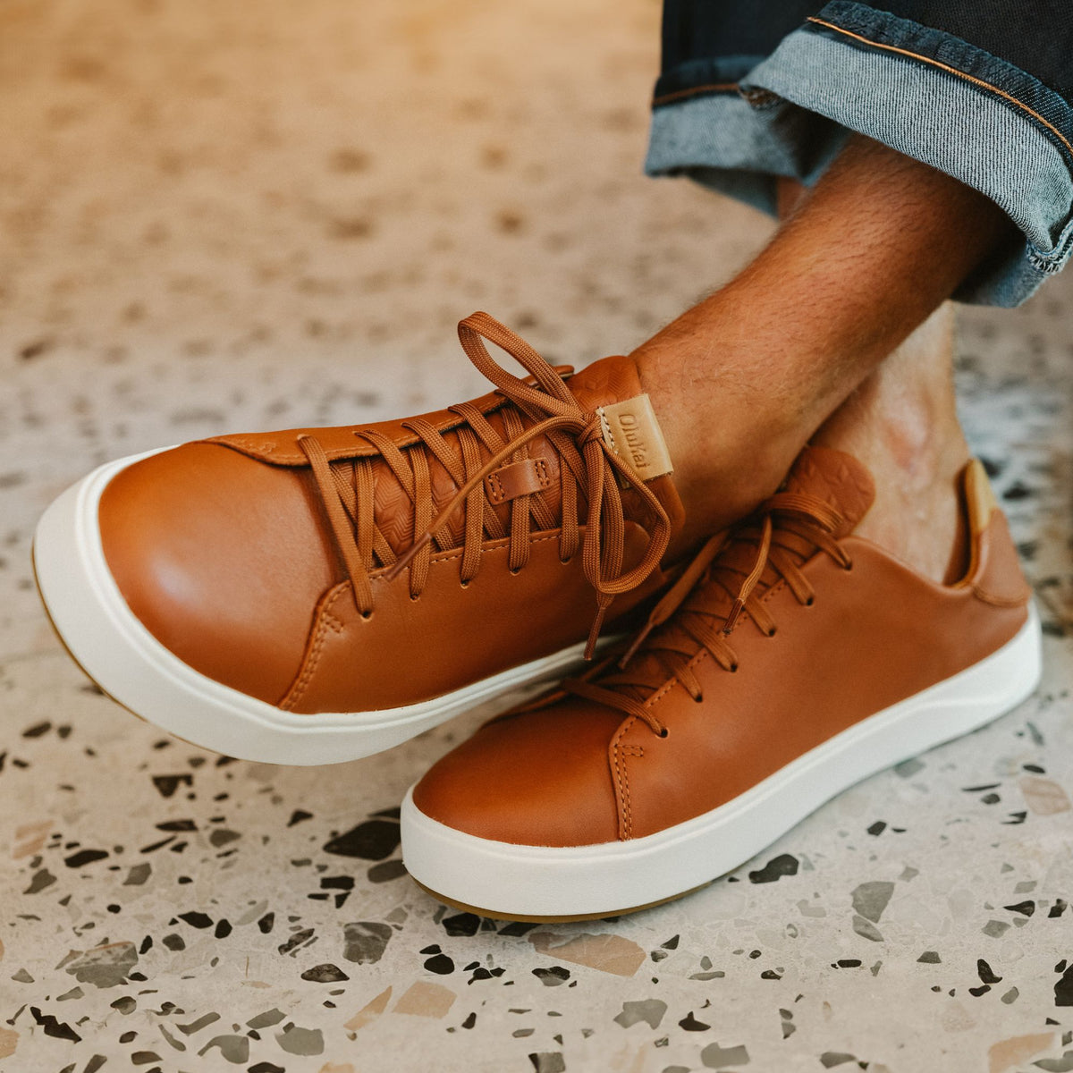 Lae‘ahi Lī ‘Ili Men's Leather Sneakers - Kukui Brown