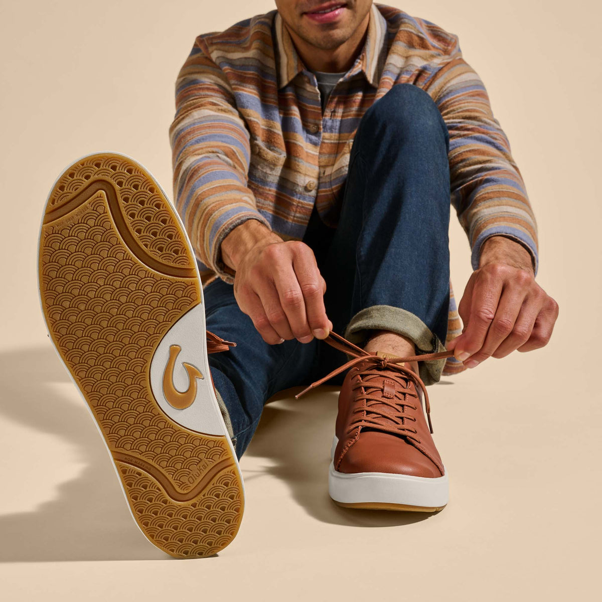 Lae‘ahi Lī ‘Ili Men's Leather Sneakers - Kukui Brown