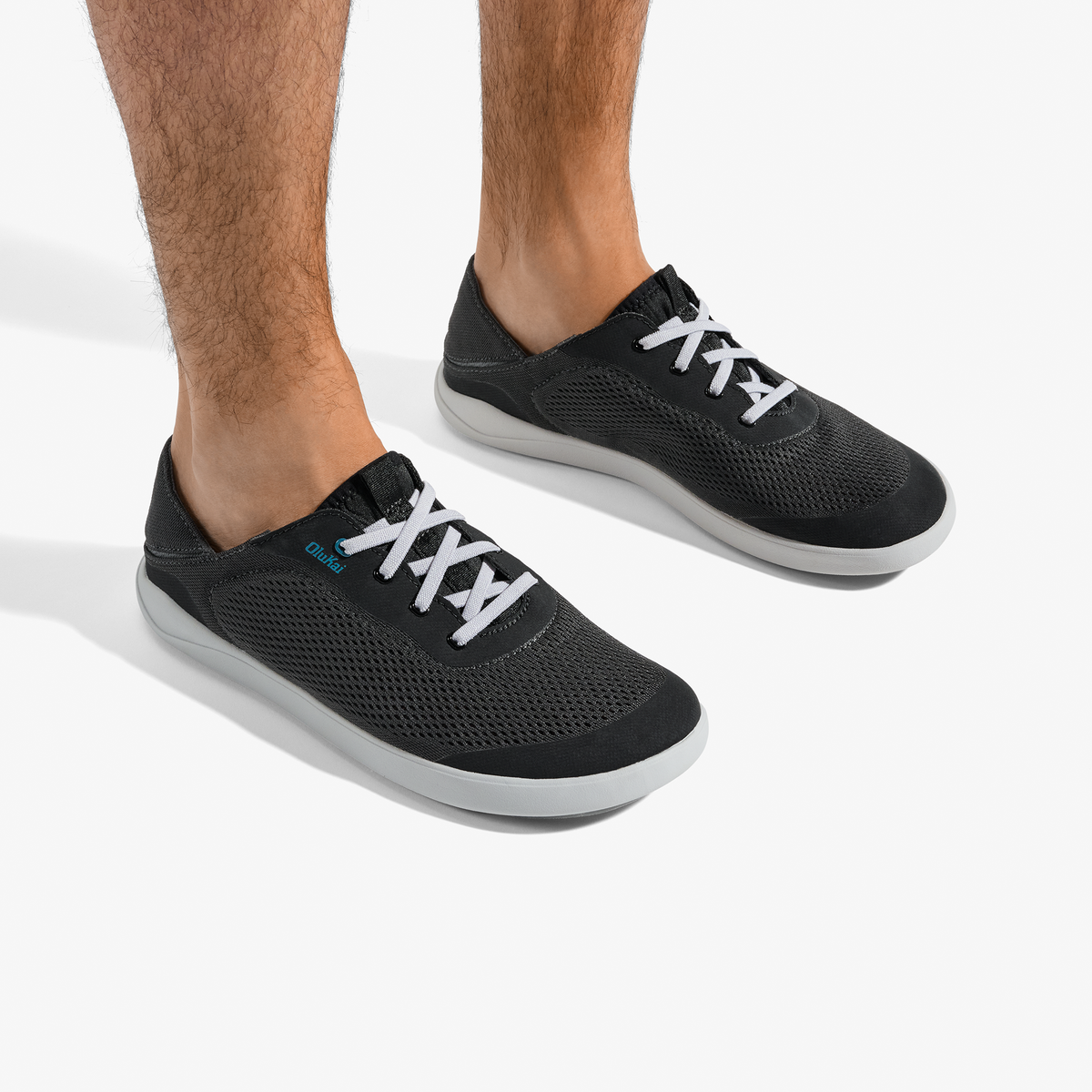 Moku Pae Men's Boat Shoes - Black / Blue Coral