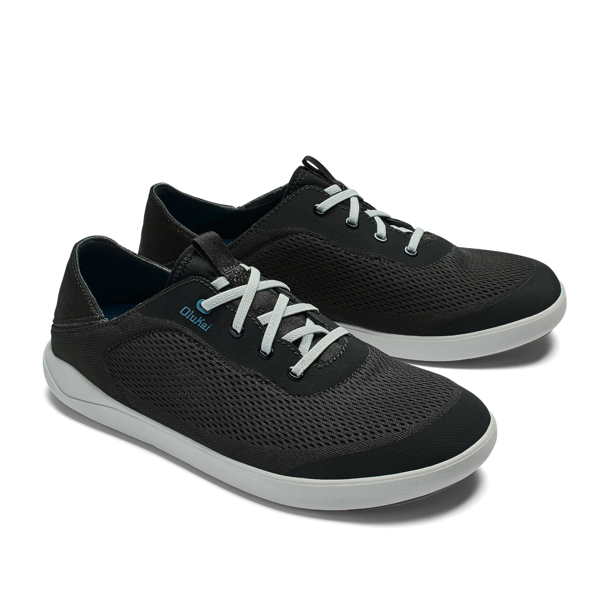 Moku Pae Men's Boat Shoes - Black / Blue Coral