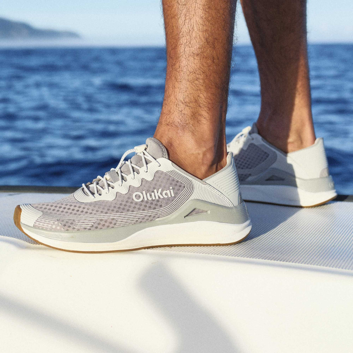 ‘Ahi Men’s Water Boat Shoes - Ash / Sterling