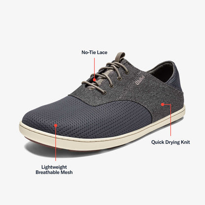 Nohea Moku Men's Boat Shoes - Charcoal / Clay