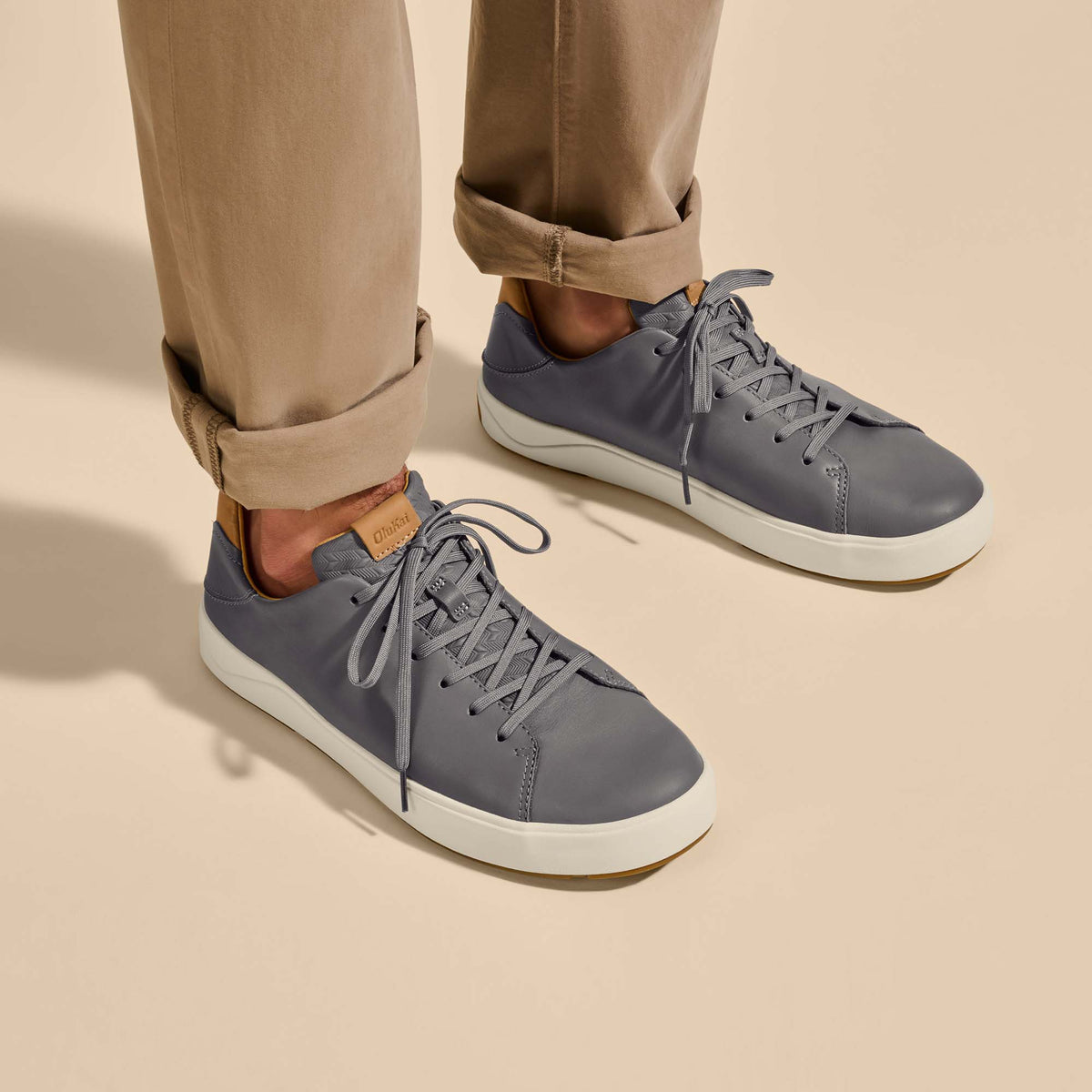 Lae‘ahi Lī ‘Ili Men's Leather Sneakers - Stone