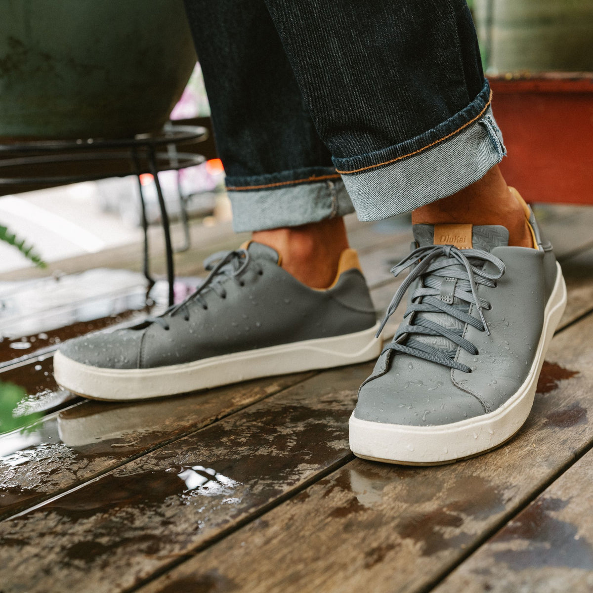 Lae‘ahi Lī ‘Ili Men's Leather Sneakers - Stone