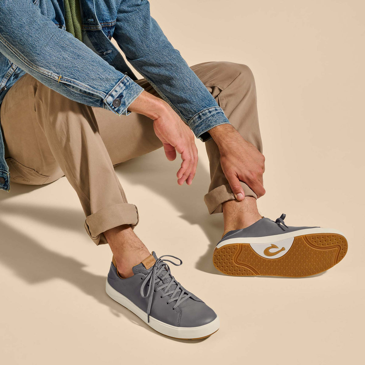 Lae‘ahi Lī ‘Ili Men's Leather Sneakers - Stone