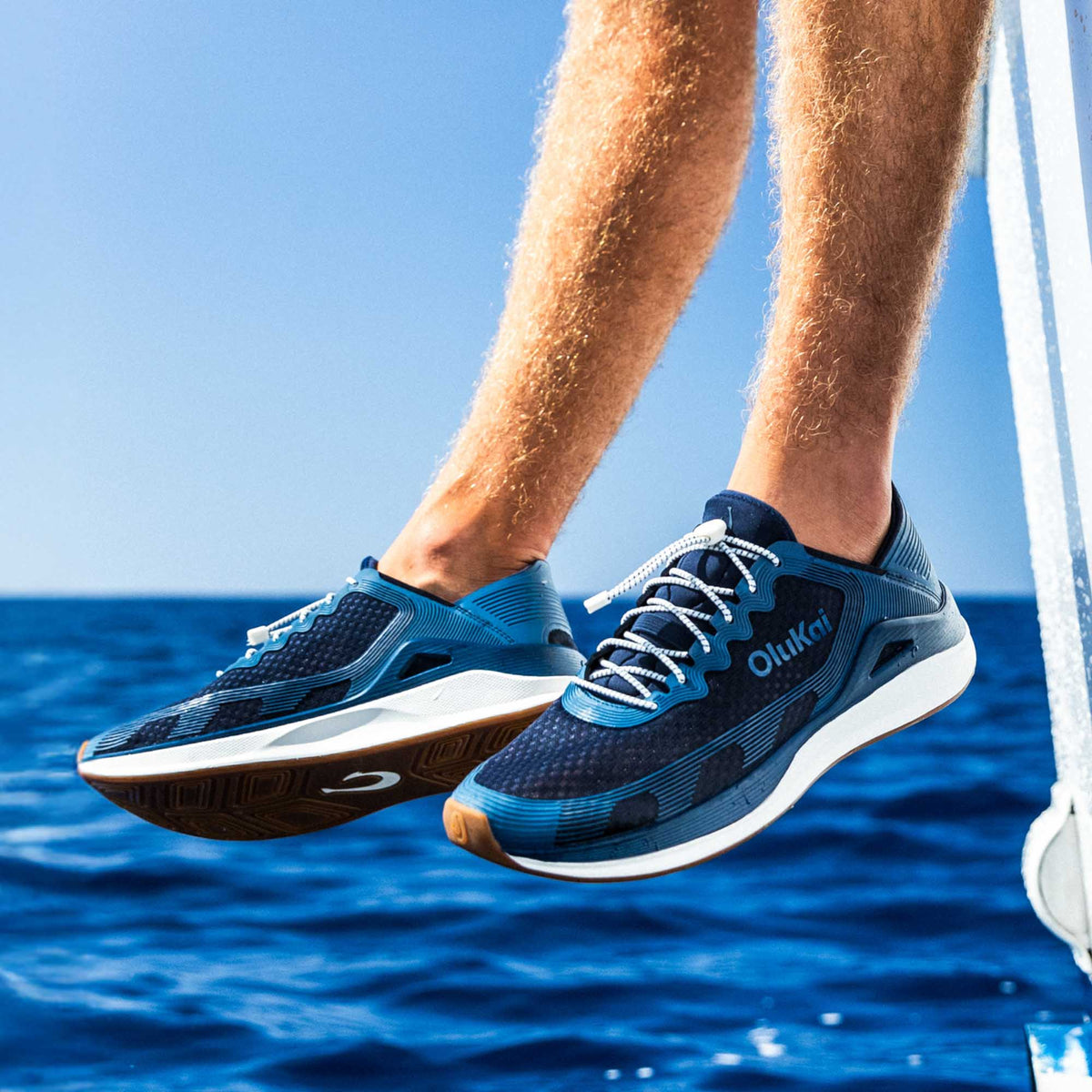 ‘Ahi Men’s Water Boat Shoes - Mood Indigo / Coastal Blue