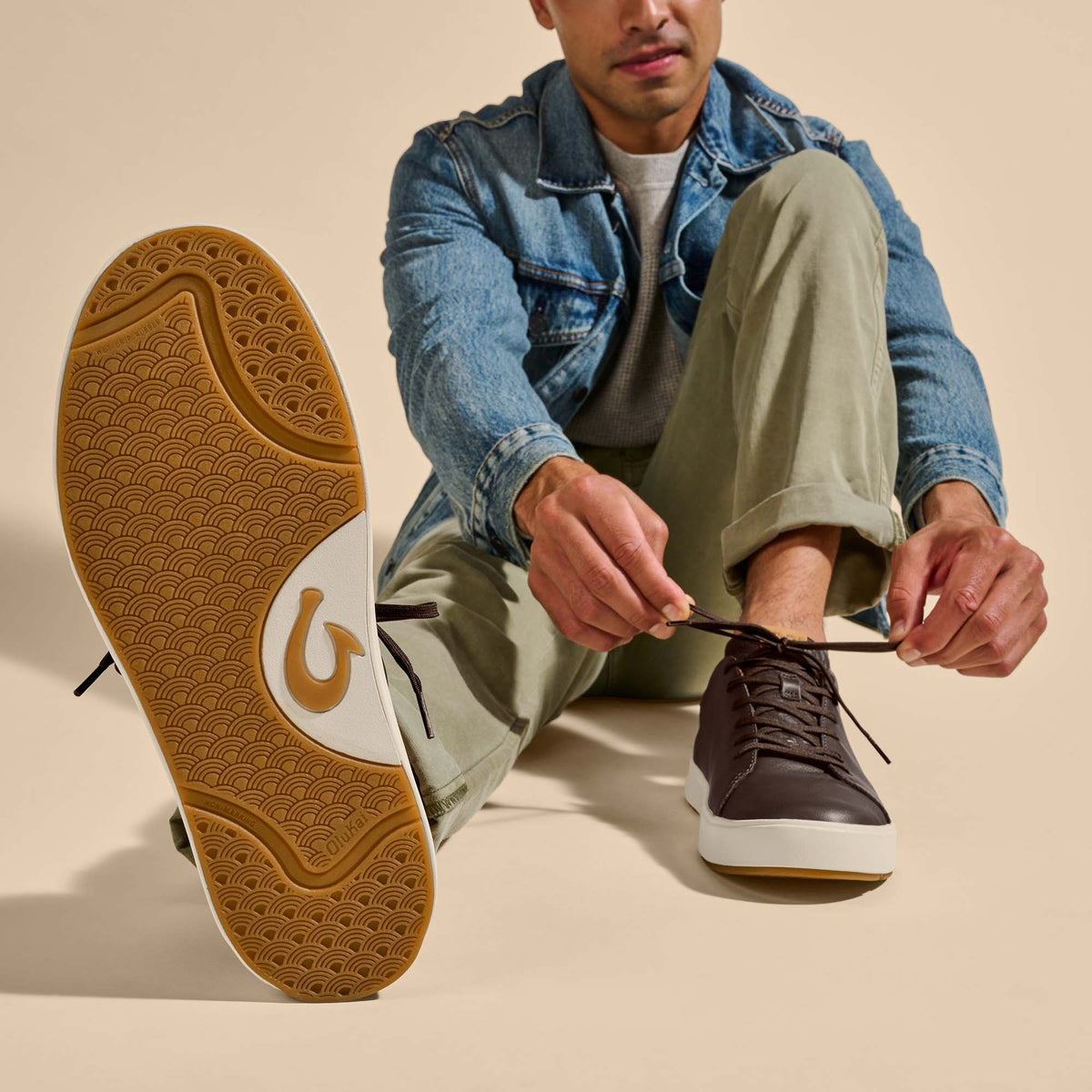 Lae‘ahi Lī ‘Ili Men's Leather Sneakers - Dark Java