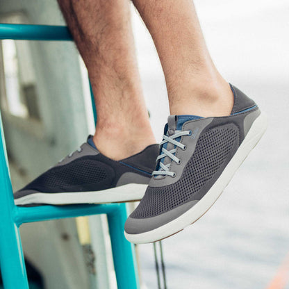 Moku Pae Men's Boat Shoes - Pavement / Vintage Blue