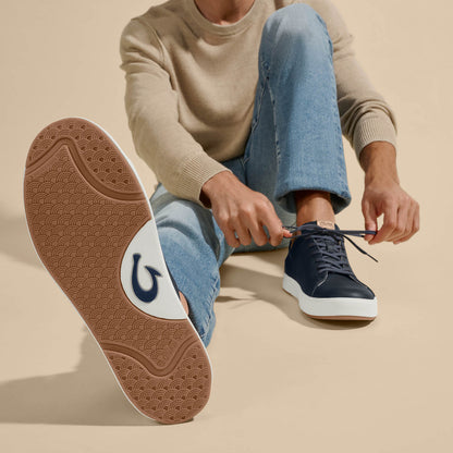Lae‘ahi Lī ‘Ili Men's Leather Sneakers - Trench Blue
