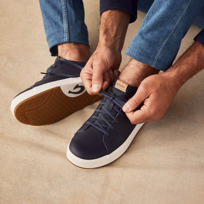 Lae‘ahi Lī ‘Ili Men's Leather Sneakers - Trench Blue