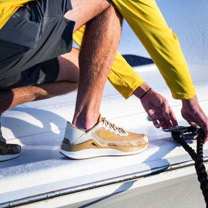 ‘Ahi Men’s Water Boat Shoes - Tan / Tapa