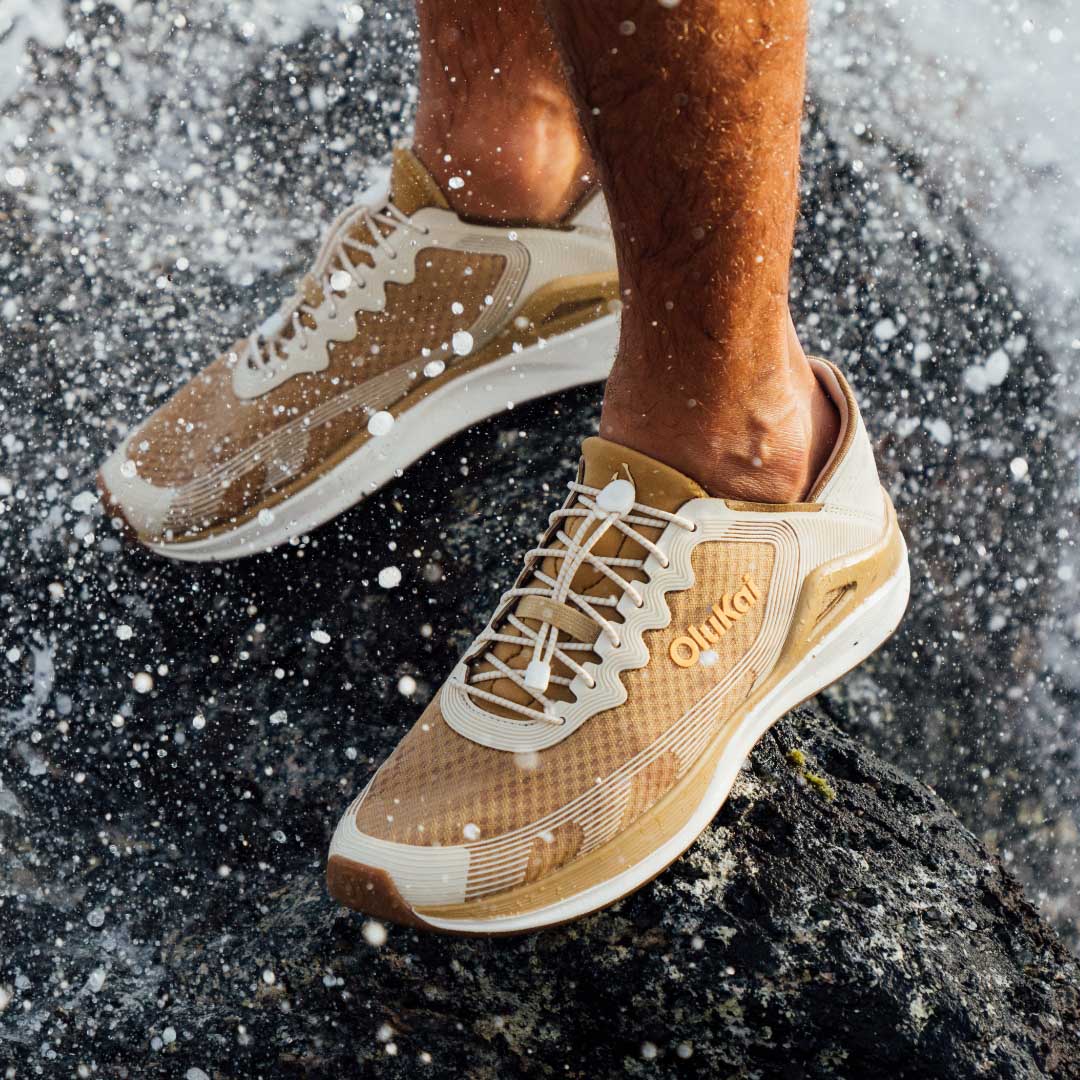 ‘Ahi Men’s Water Boat Shoes - Tan / Tapa