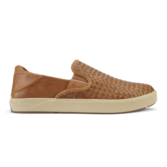 Lae‘ahi Lauhala Men's Leather Slip-On Sneakers - Fox