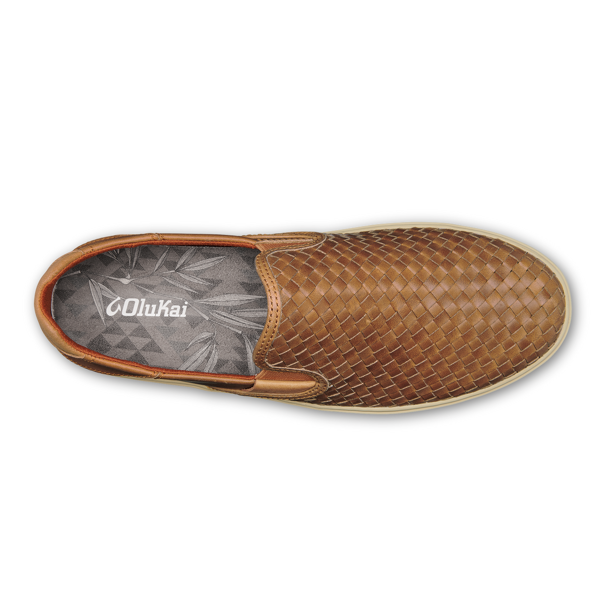Lae‘ahi Lauhala Men's Leather Slip-On Sneakers - Fox