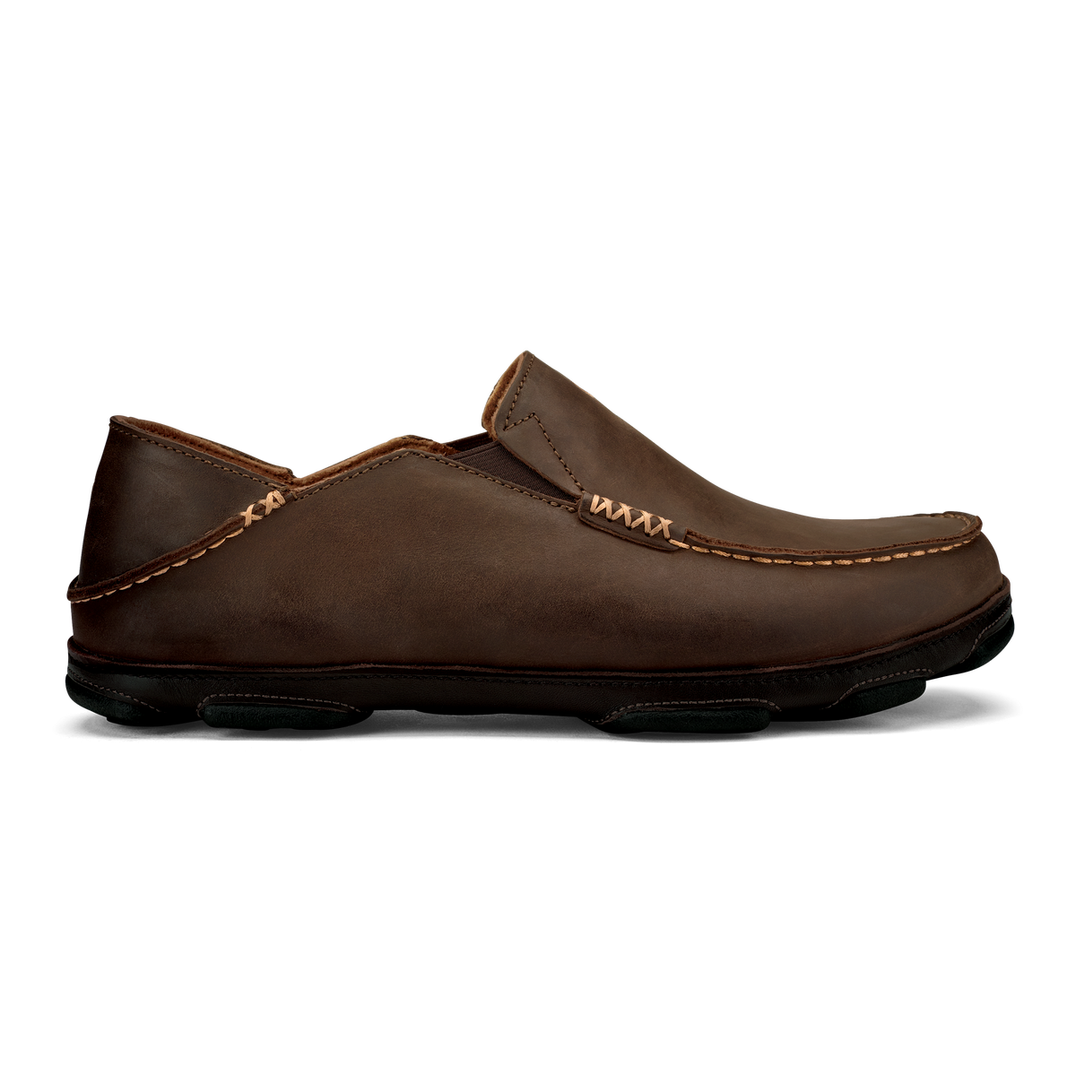 Moloā Men's Leather Slip On Shoes - Dark Wood / Dark Java