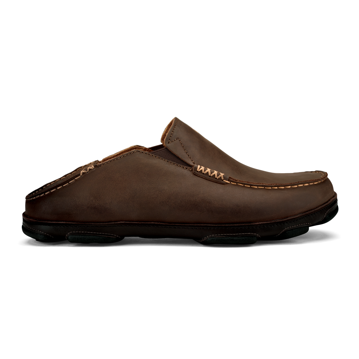 Moloā Men's Leather Slip On Shoes - Dark Wood / Dark Java