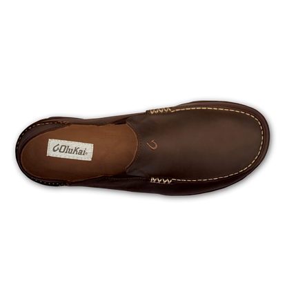 Moloā Men's Leather Slip On Shoes - Dark Wood / Dark Java