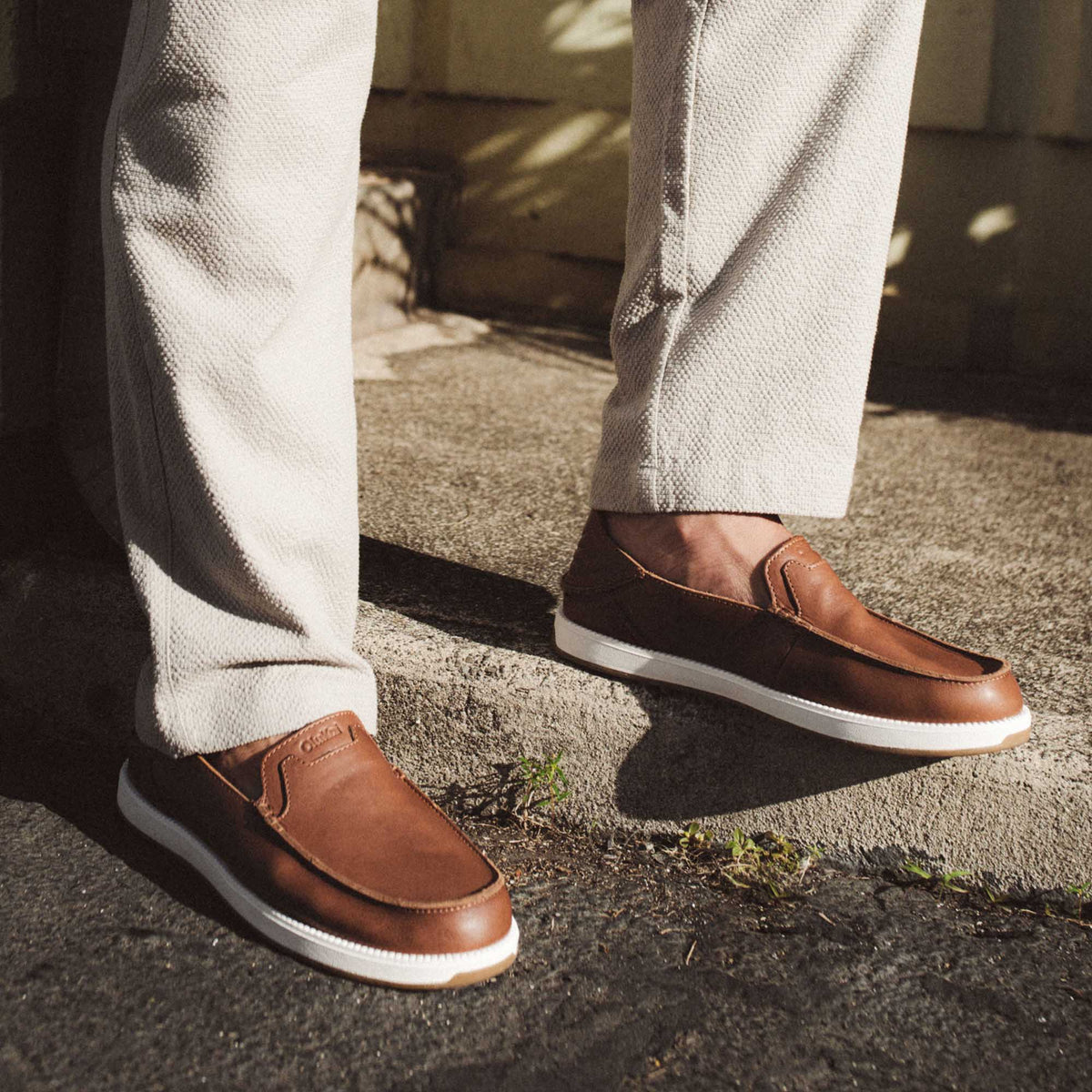 Kākaha Nia Men‘s Leather Slip-On Shoes - Fox