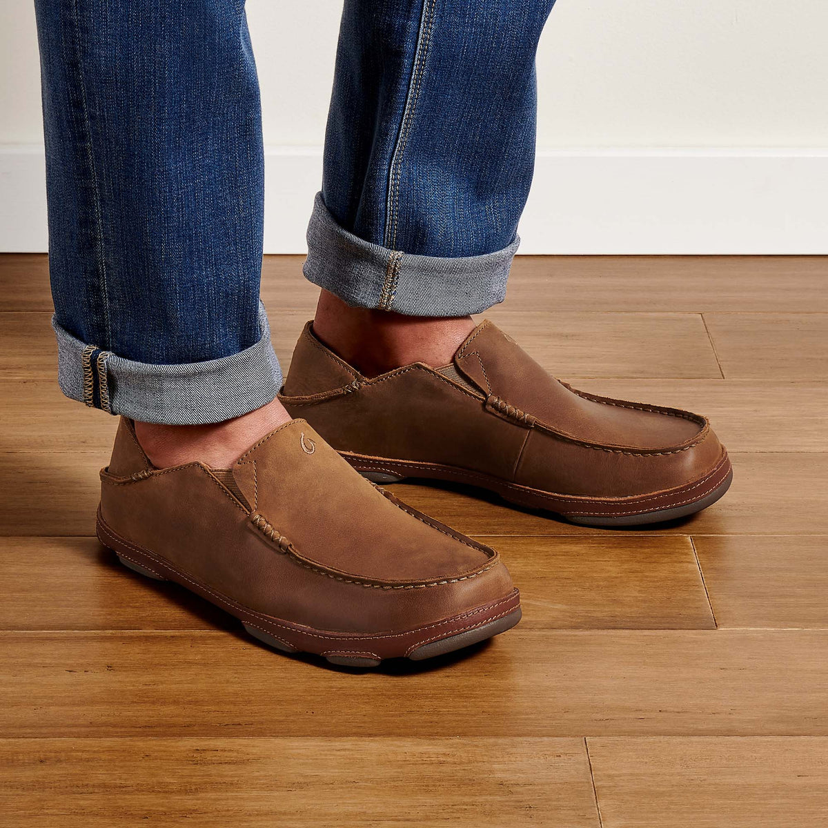 Moloā Men's Leather Slip On Shoes - Ray / Toffee
