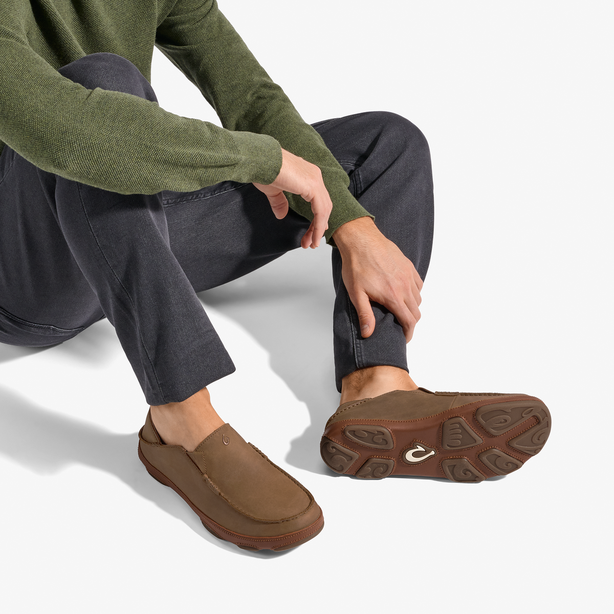 Moloā Men's Leather Slip On Shoes - Ray / Toffee