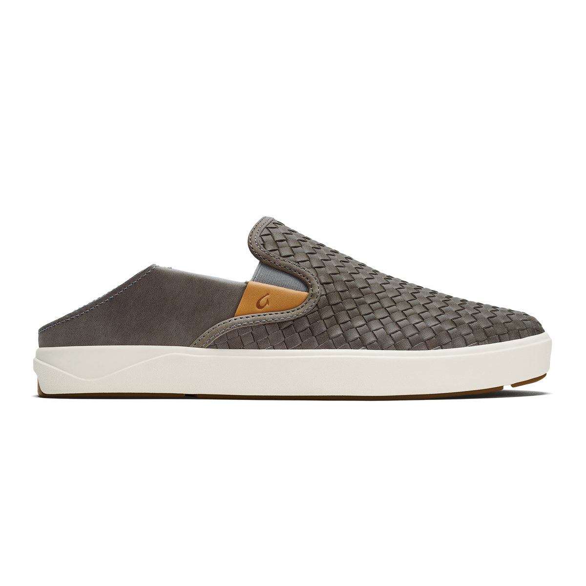 Lae‘ahi Lauhala Men's Leather Slip-On Sneakers - Ash