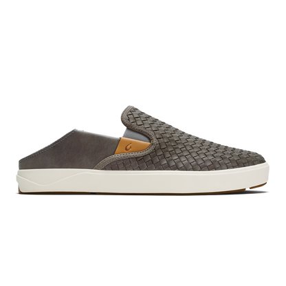 Lae‘ahi Lauhala Men's Leather Slip-On Sneakers - Ash