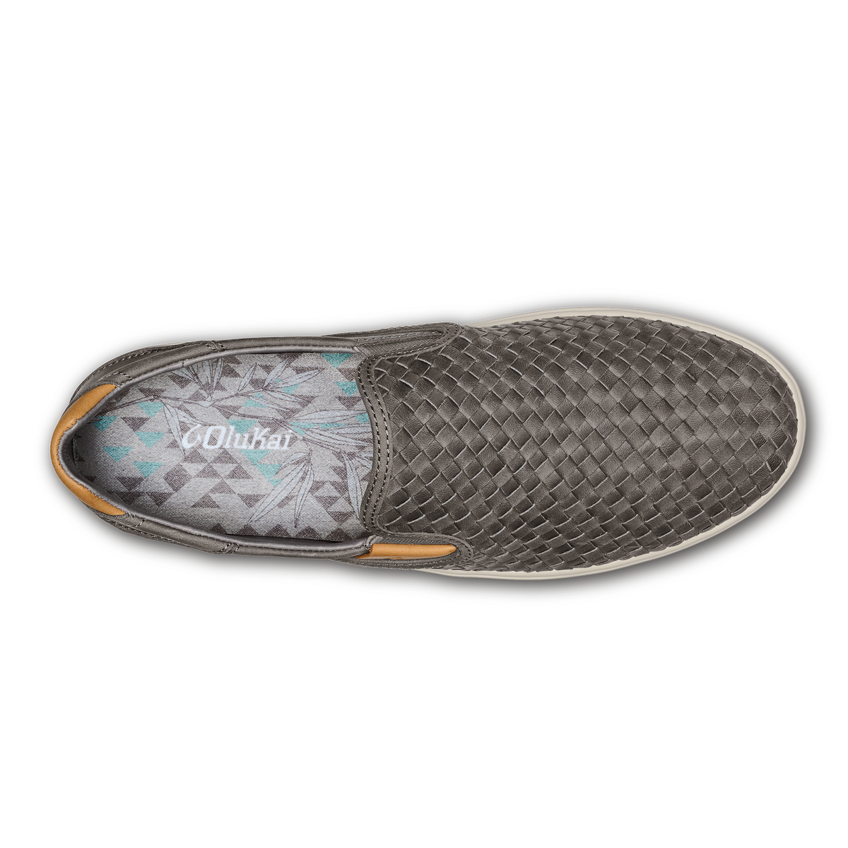 Lae‘ahi Lauhala Men's Leather Slip-On Sneakers - Ash
