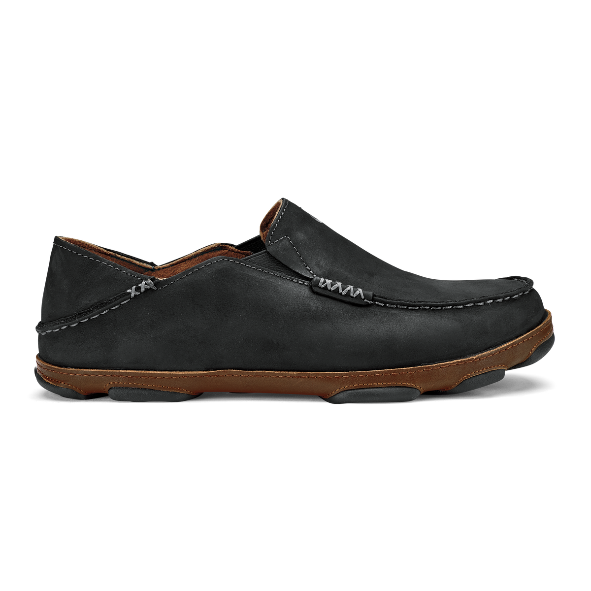 Moloā Men's Leather Slip On Shoes - Black / Toffee